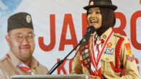 Pemimpin Regu Sakura Kontingen Jamnas XII tahun 2026 Kwarcab Purbalingga, Queen Annisa Almadina Kurniawan.