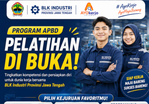 BLK Industri Jawa Tengah resmi membuka pendaftaran pelatihan kerja gratis program APBD. Kuasai kejuruan favorit dan dapatkan sertifikat