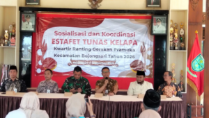 Untuk kesiapan pelaksanaan Estafet Tunas Kelapa Tahun 2026 tingkat Kwartir Cabang (Kwarcab) Purbalingga, pengurus Kwarran Bojongsari menyelenggarakan sosialisasi kesiapan di Pendopo Kecamatan Bojongsari pada Kamis, 3 September 2026.