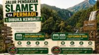 Mulai 1 September 2026, Pendakian Gunung Slamet Via Permadi Guci Resmi Dibuka