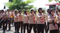 e Sebanyak 61 anggota Pramuka Kwarran Bukateja bersama 62 Pramuka Penegak pengiring mengawal perjalanan Tunas Kelapa mengelilingi wilayah Purbalingga.