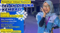 Pelatihan Vokasi Nasional Batch 6 di Banjarnegara buka pendaftaran gratis. Segera daftar melalui SIAPKerja sebelum kuota habis.