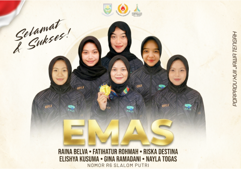 Tim arung jeram R6 Slalom Putri sukses menyumbang medali emas pertama untuk Kontingen Kabupaten Purbalingga pada Porprov Jateng 2026.