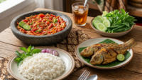 Sambal tempong khas Banyuwangi menjadi pilihan pertama yang menawarkan tingkat kepedasan luar biasa menggigit. Racikan ini memadukan cabai rawit merah, terasi bakar, ranti, serta perasan jeruk limau segar. Sambal tempong khas Banyuwangi menjadi pilihan pertama yang menawarkan tingkat kepedasan luar biasa menggigit. Racikan ini memadukan cabai rawit merah, terasi bakar, ranti, serta perasan jeruk limau segar.