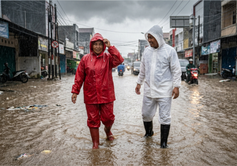 Sepatu Tahan Air Berkualitas untuk Persiapan Banjir. Foto: Gemini AI_Yoga Tri Cahyono_tabloidelemen.com