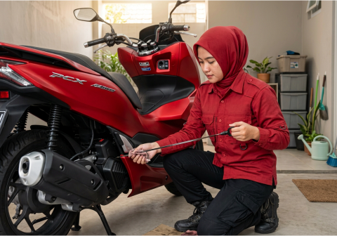 service ringan harian untuk sepeda motor yang bisa dilakukan oleh perempuan
